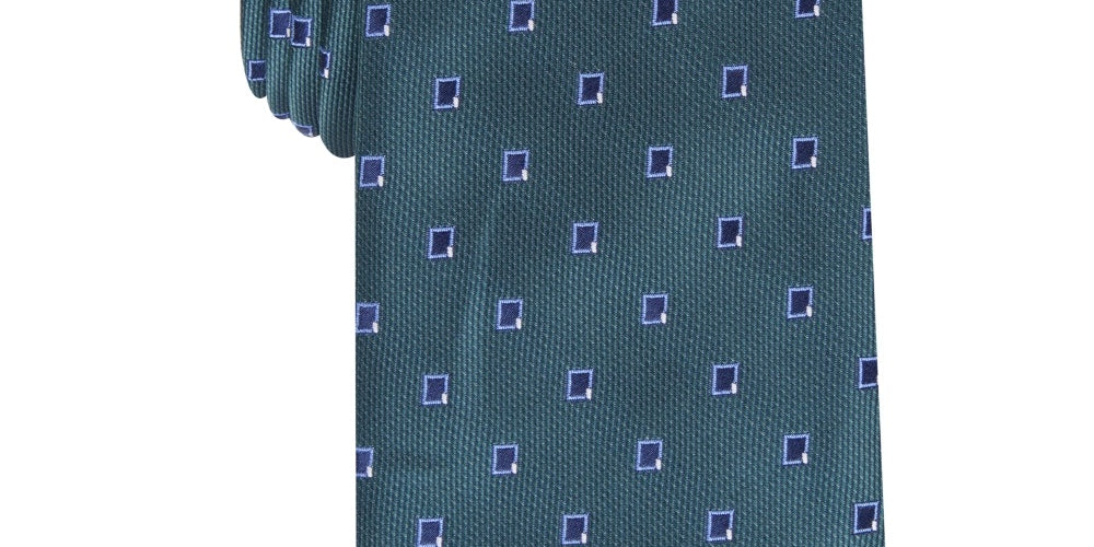 Alfani Men's Camino Neat Silk Blend Business Neck Tie Green Size Regular